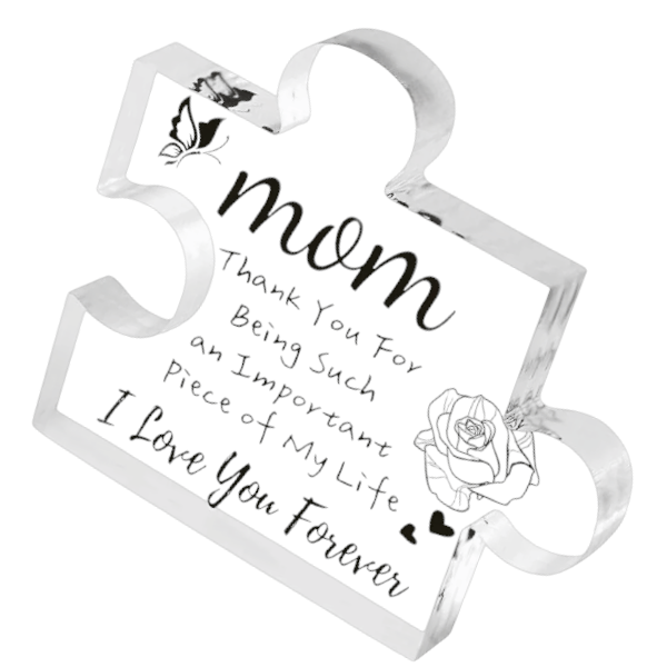 Puzzle-Shaped Mom Appreciation Ornament - Clear