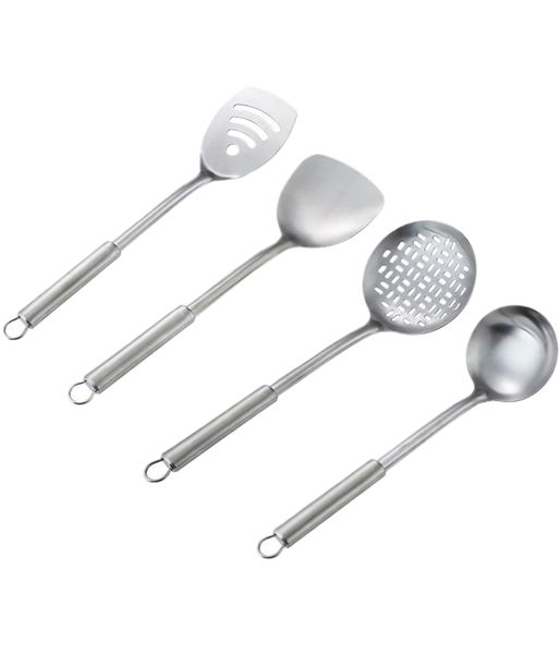 4 piece Cooking Utensils Set, Stainless Steel Kitchen Utensils Dishwasher Safe