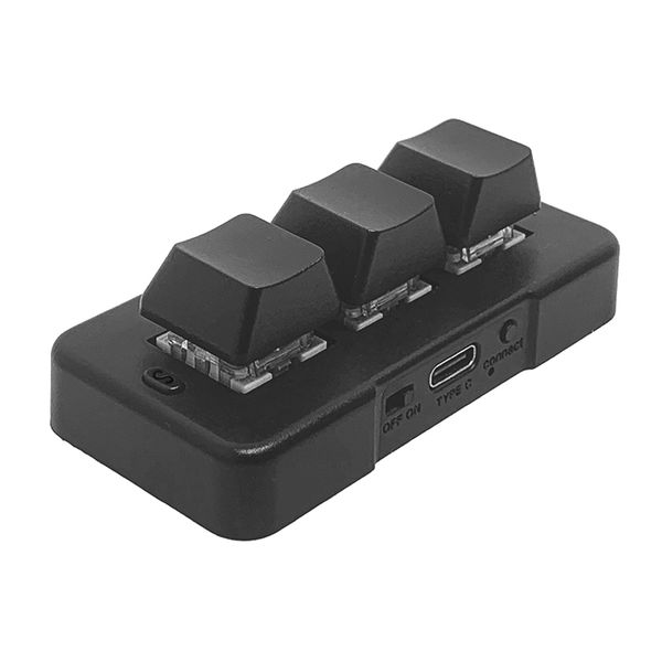 Mk321G 3-Key Mini Customized Mechanical Keyboard Black