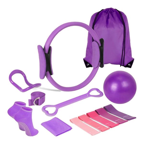 ALANES 13 Packs Home Pilates Kit with Yoga Ball and Resistance Bands
