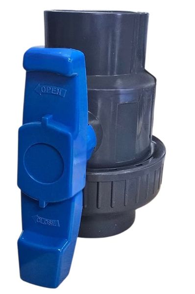 1 X 63mm PVC Ball Valve with Union for Pools, Irrigation, Water Systems