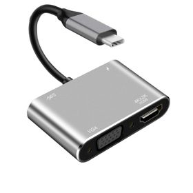 4-in-1 USB-C to 4Kx2K HDMI + VGA + USB 3.0 + USB-C PD Charging Hub ...