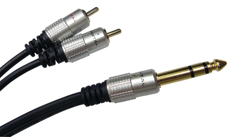Multicomp Pro (PS000048) 6.35mm (1/4") Stereo Jack Plug, Phono (RCA) Plug