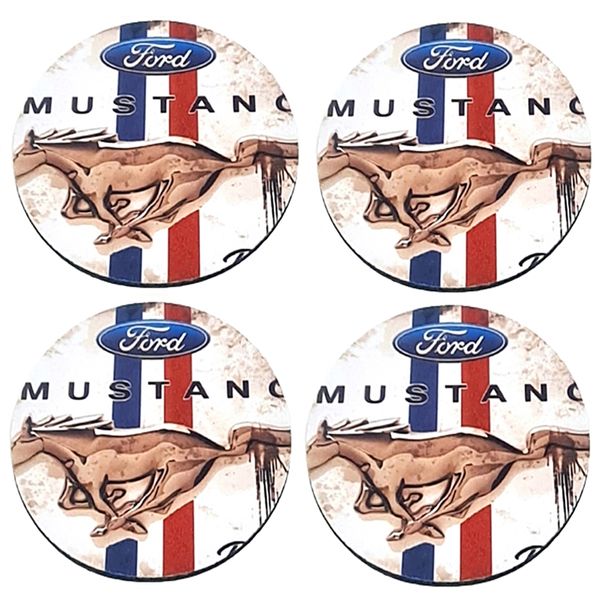 Ford Mustang Retro Coaster Gift Set