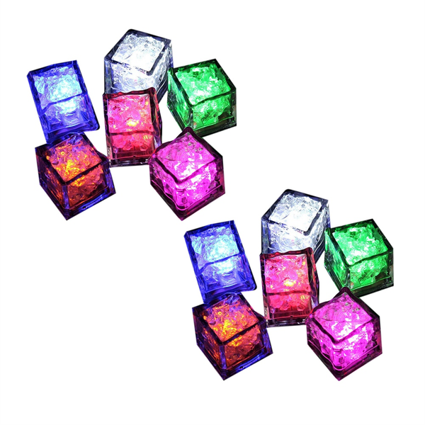 Waterproof LED Ice-Cube Colorful Quick Flashing B -12 Piece
