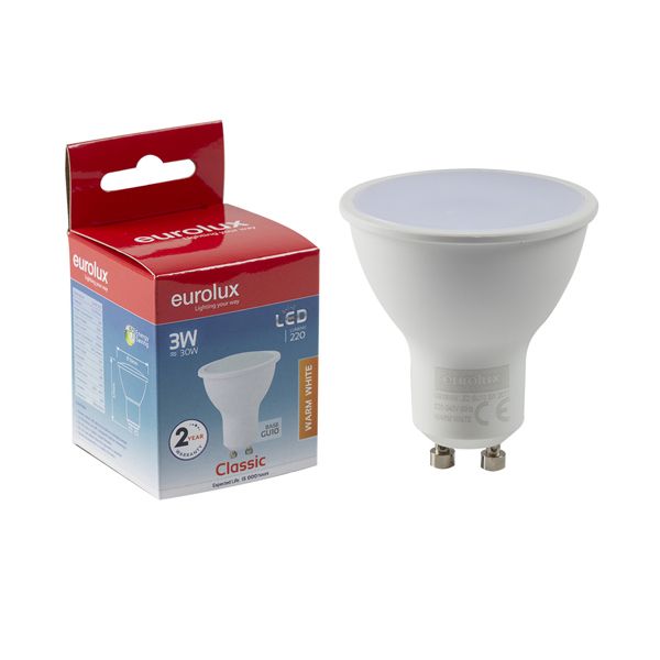 Eurolux - 220lm Warm White GU10 3W LED