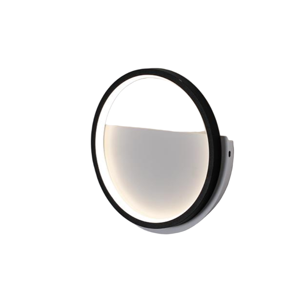 Modern Round LED Wall Light 12W Sand Black &amp; White Indoor Light