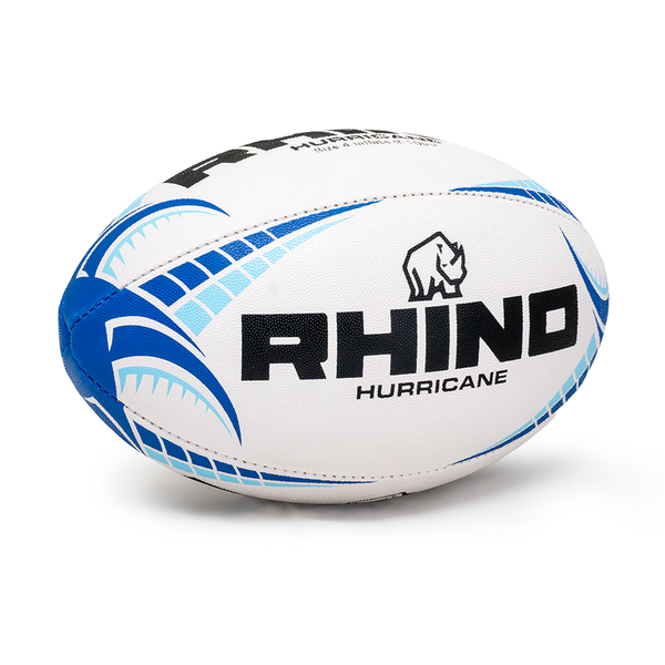 Rhino Hurricane Rugby Ball - White/Light Blue