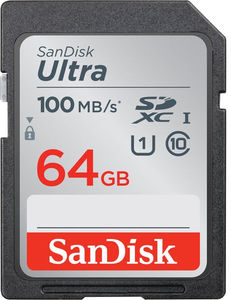 SanDisk 64GB 100MB/s Ultra SDXC Memory Card C10 UHS-I
