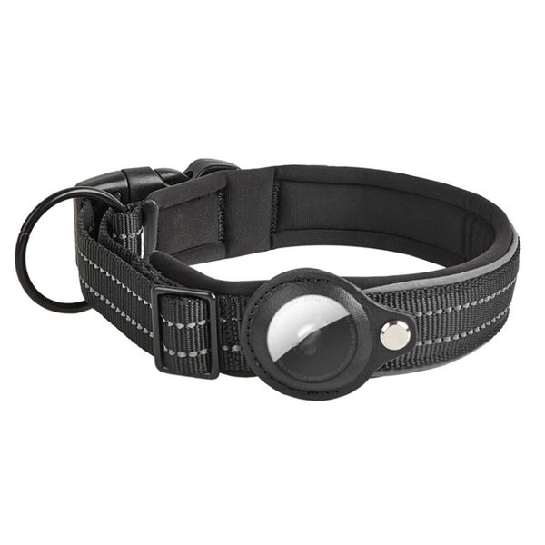 AirTag Tracker Dog Collar Neoprene Lining Reflective Pet Collar - Medium