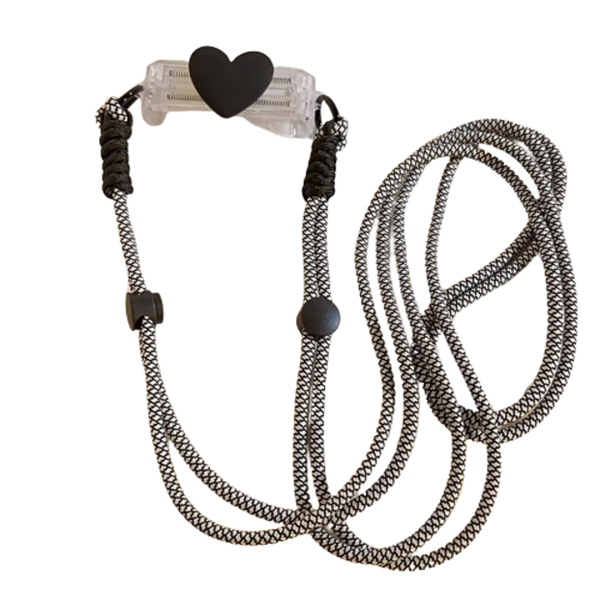 Heart-Adorned Phone Clip Holder with Lanyard