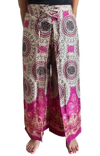 Genie Boho Harem Bohemian Casual Palazzo Wide Leg Wrap Pants
