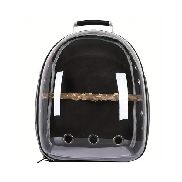 Bubble Window Bird Carrier Bag With Perch and Bowls
