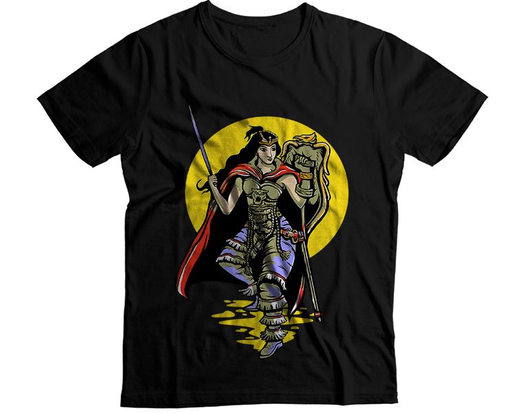 Woman with Armor Graphic T-Shirt
