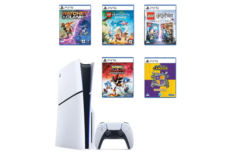 Sony PlayStation 5 Standard Edition Console + 5-Game Mega Bundle (PS5)