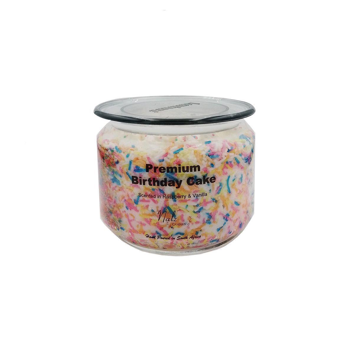 Nalz Birthday Cake Raspberry & Vanilla Scented Soy Wax Candle 500ml
