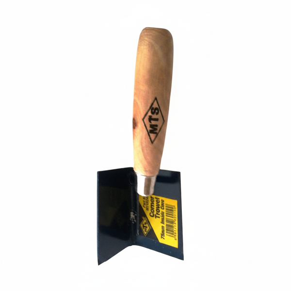 MTS Corner Inner Cove Trowel with Wooden Handle - 75mm Blade
