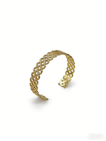 Gold-Plated Stainless Steel Bracelet Adjustable Size