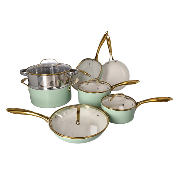 12-Piece Premium Aluminum Cookware Set - Induction &amp; Electric Compatible