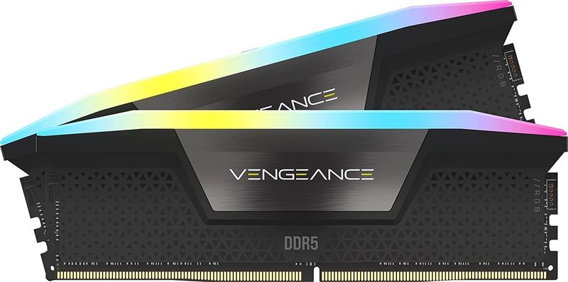 CORSAIR VENGEANCE RGB DDR5 RAM 64GB (2x32GB) 6000MHz Black