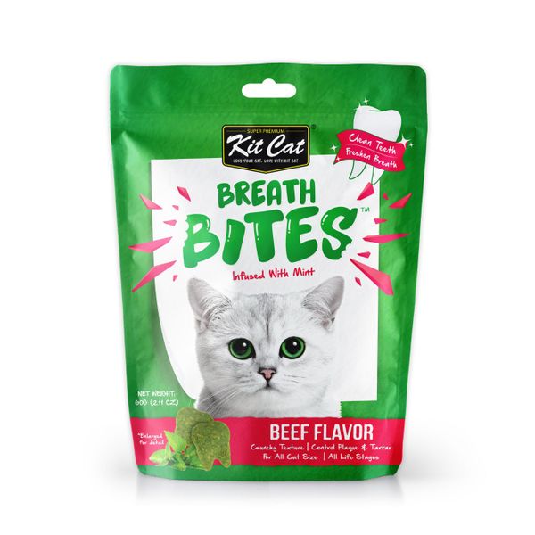 Kit Cat BreathBites Beef Flavour Cat Treats 60g Single Pack