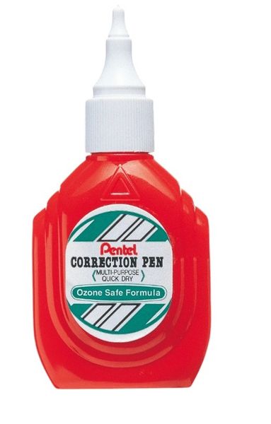 Pentel - Red Bottle Correction Fluid Pen With metal Tip 18ml x 2