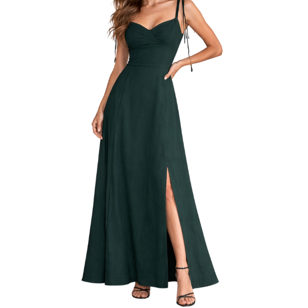 Women Elegant Tie-Strap Maxi Dress
