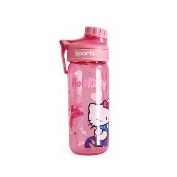 Pink Cartoon Sports Water Bottle 800ml - Portable Drinking Bottle
