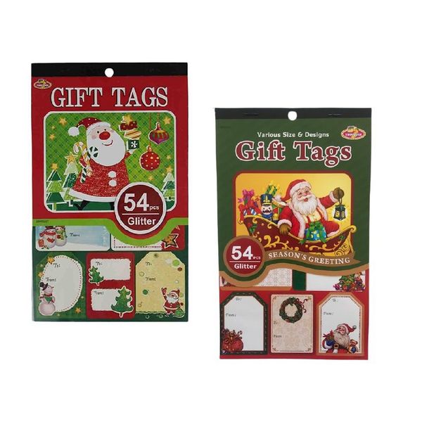 Christmas Glitter Gift Tags - 108 Pieces