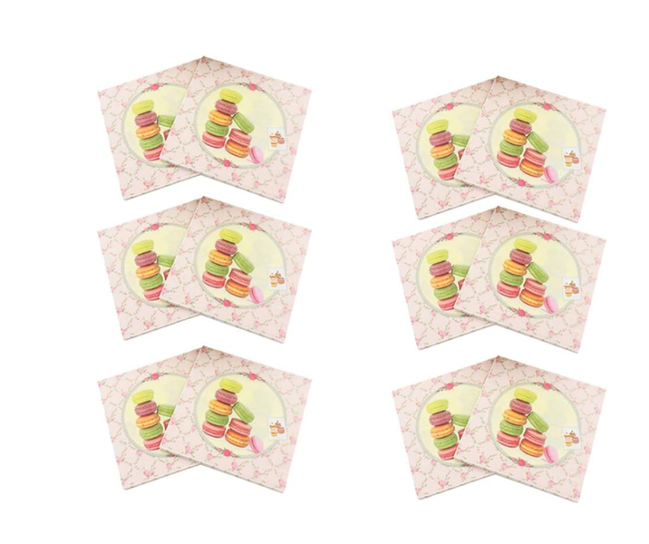 2-pack Pastel Macaron Print Serviette Paper Napkin Tableware Dining 33cm-40
