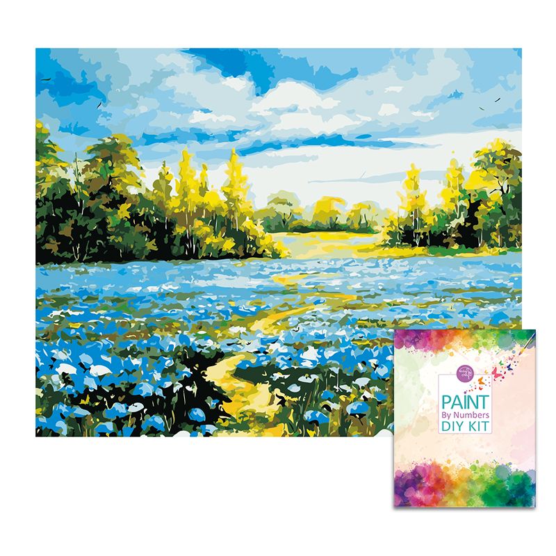 Easy Craft Paint by Number DIY Kit, 50x40cm- Path in Flower Field ...