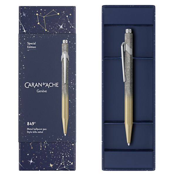 Caran d'Ache COSMIC BLUE 849 Gilded Ballpoint Pen