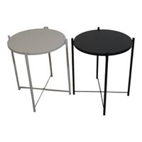 SMTE- Round Occasional Coffee Table Set of 2 - White And Black