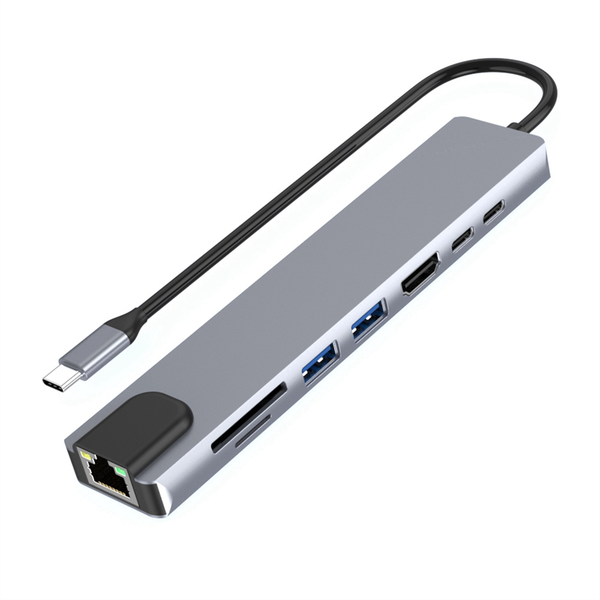 USB-C Hub with Ethernet, 4K HD, USB 3.0, SD Card Reader