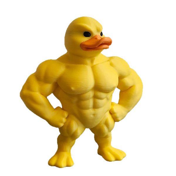 Funny Yellow Muscular Duck Ornament