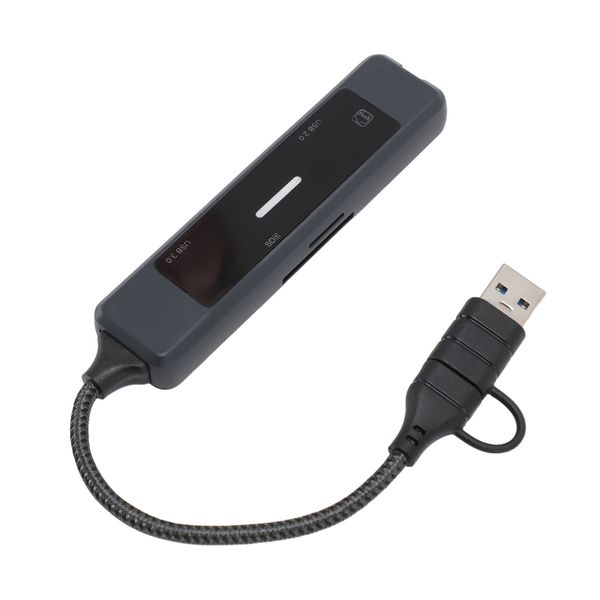 5-in-1 USB-C Hub, USB3.0/2.0, Ethernet, Card Reader, 100Mbps