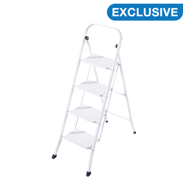 4 Step Foldable Ladder - White