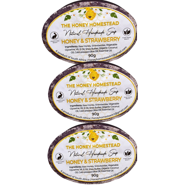 The Honey Homestead Set of 3 Soaps - Honey &amp; Strawberry Blend