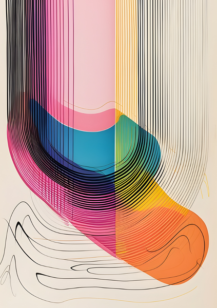 Wall Art Canvas - Abstract lines of colour