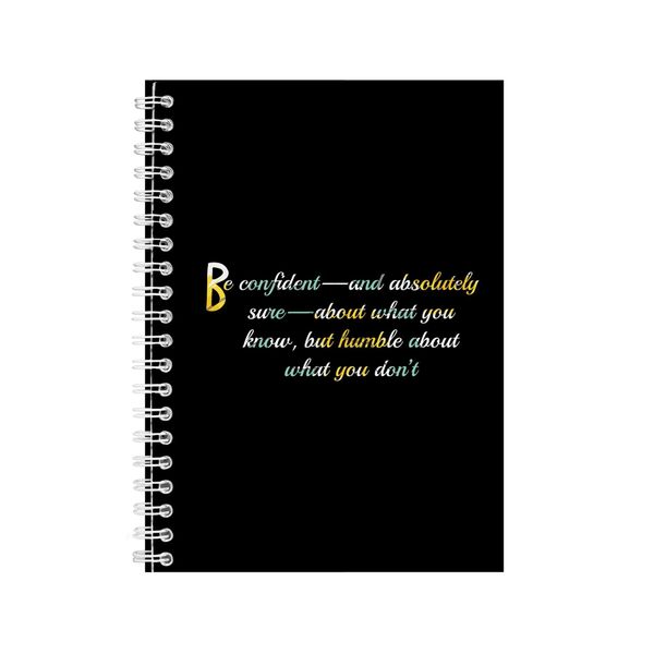 Confident A5 Notebook Spiral Lined Motivational Sayings Graphic Notepad 139