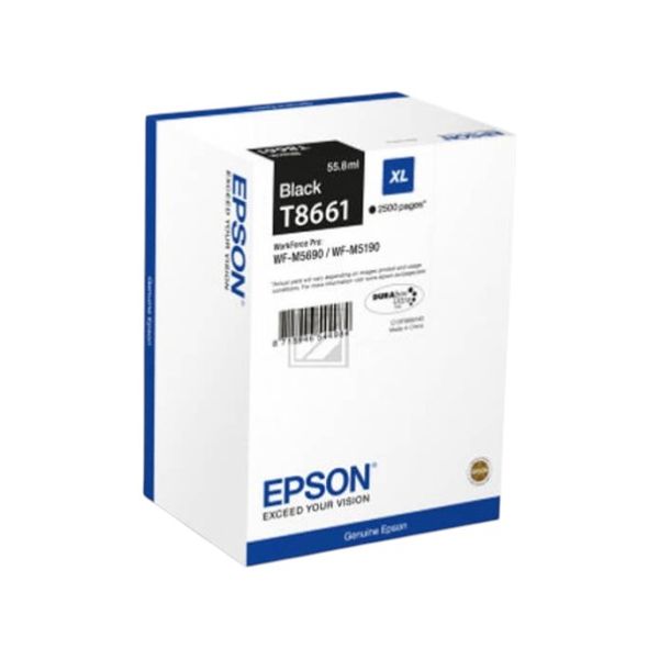 Epson T8661 Durabrite Ultra Black Ink Cartridge Xl For Wf-m5xxx