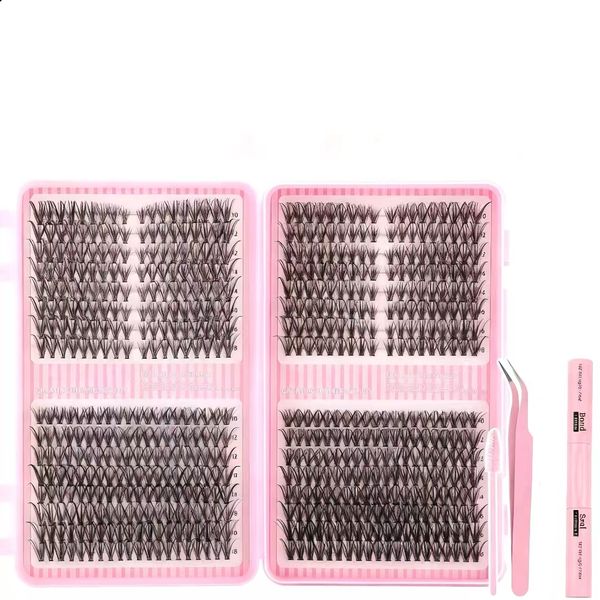 DIY Eyelash Extension Kit Travel Cluster Kit 608Pcs Clusters 10-18mm Mixed