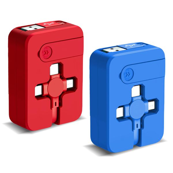 2 Pack 3 in 1 Multi Charging Cord, 3.28Ft/1M with IP/USB C/Micro USB