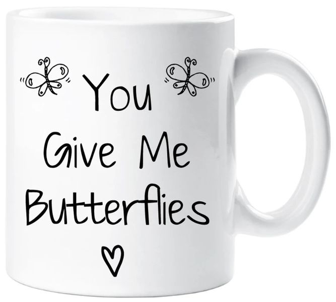 You Give Me Butterflies Anniversary Valentine Boyfriend Girlfriend Gift Mug