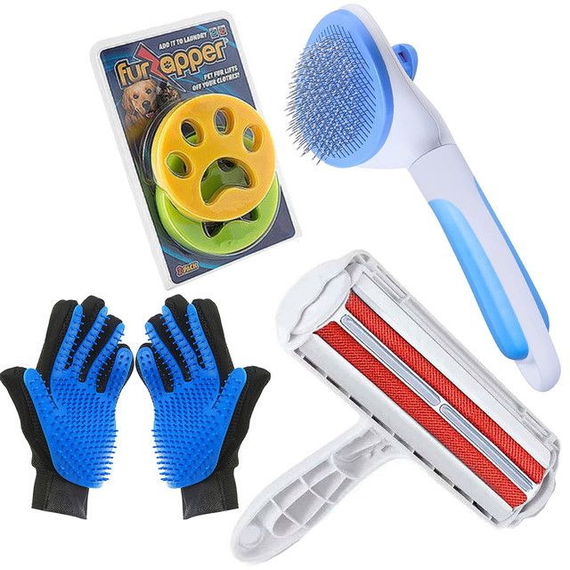 6 Piece Pet Hair Remover Kit with Lint Laundry Cleaners, Self Cleaning