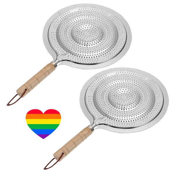 Home Kitchen Heat Diffuser Stove Pan Set of 2 &amp; Heart Sticker (32cm)
