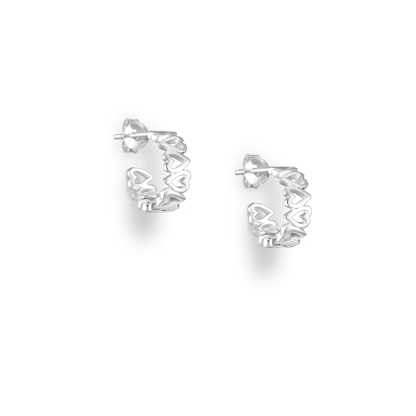Heart Push-Back Earrings Sterling Silver