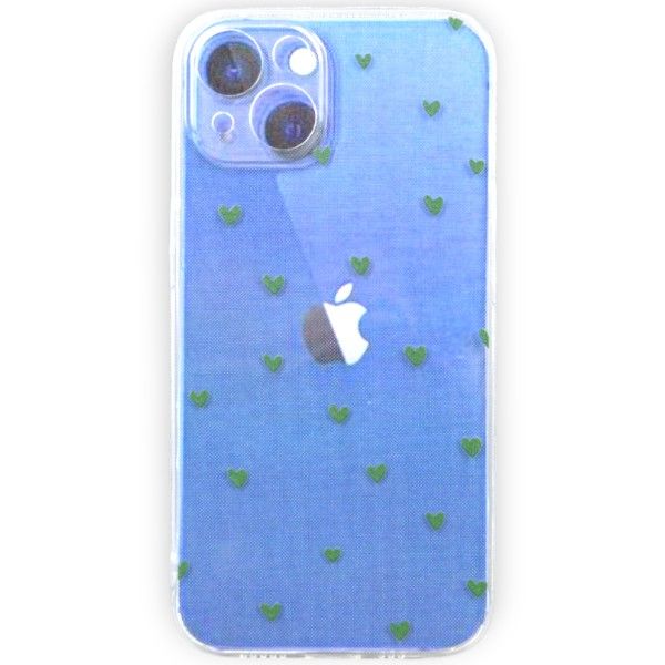 Pink Hearts Print Phone Case for iPhone 13 - Transparent