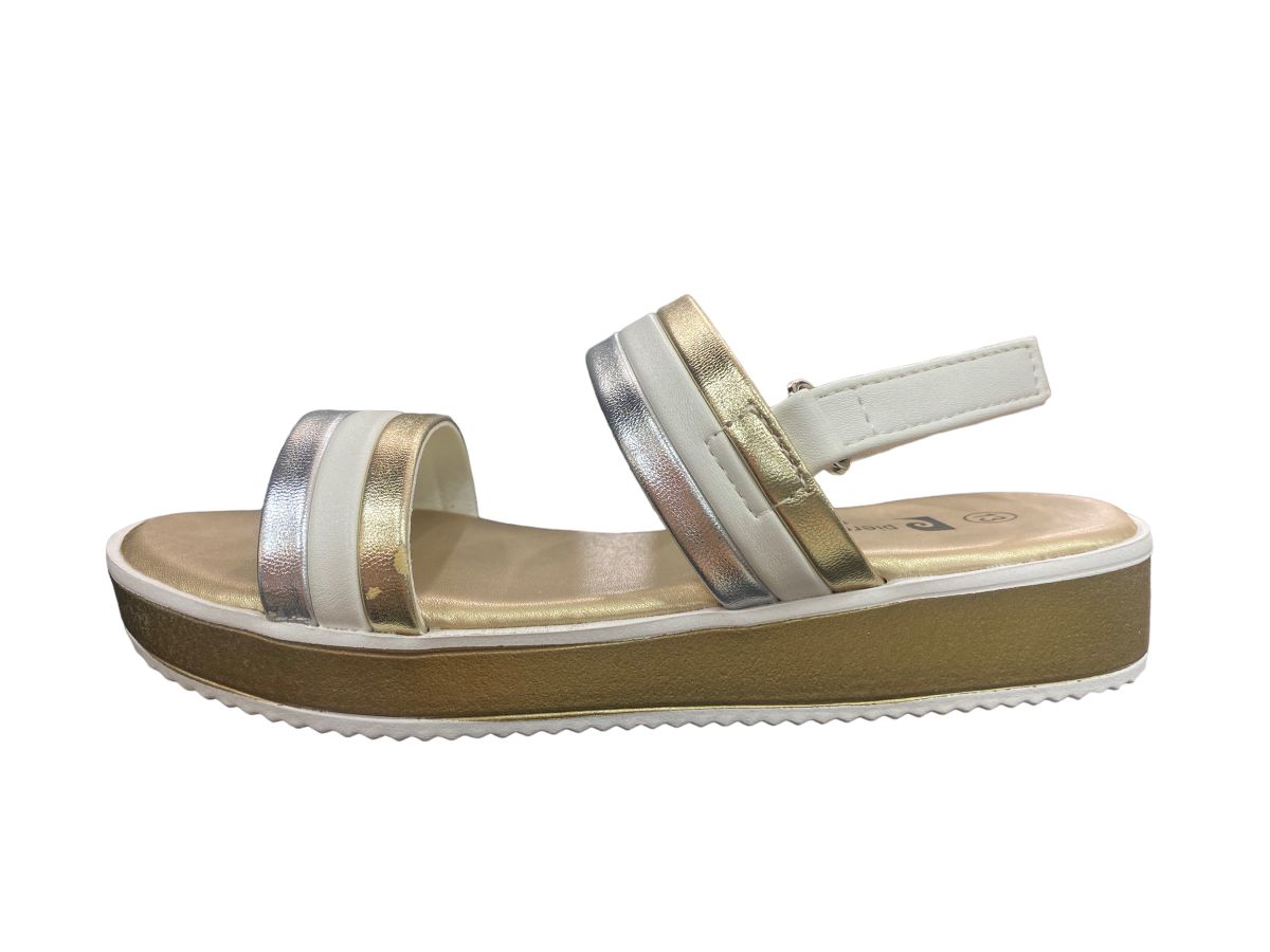 Pierre Cardin - Kingsley Girls Strappy Sandals - Gold/Silver/White ...