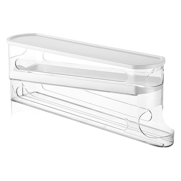 Double-Layer Refrigerator Egg Organizer, Automatic Rolling egg Rack